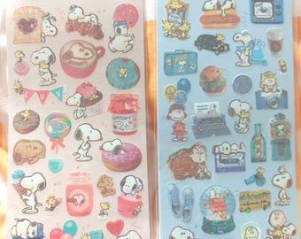 Food classic pattern Snoopy & Woodstock his friends Decoration stickers - Donuts