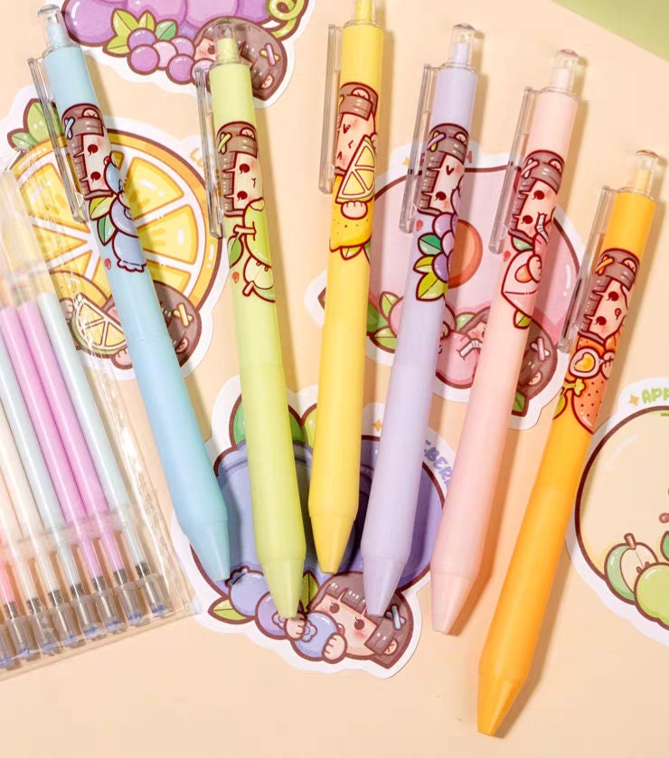 cutie girl Pen pattern easy use Glue and refill set easy to stick, easy to dry, sticky