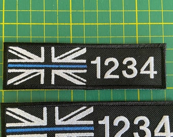 Toppa con nome personalizzato 120 x 35 mm con gancio sul retro