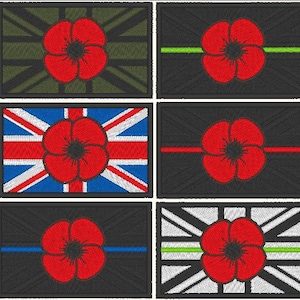 Anemone Union Flag Morale Patch 8x5cm United Kingdom Embroidered Badge