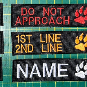 Hunde Namen Abzeichen 110 x 30 mm Julius K9 SMALL Geschirr Hunde Haustier Handler