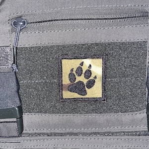Black Paw Dog Walker Unit Morale Patch 50x50mm Hook or Sew On Backing MTP MULTICAM