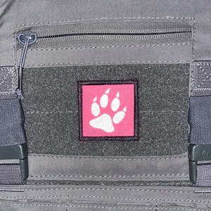Pink Paw K9 Dog Walker Unit Morale Patch 50x50mm Hook or Sew On Backing