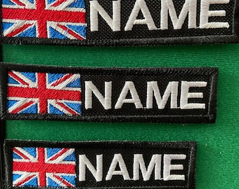 Custom British Name Patch Personalised