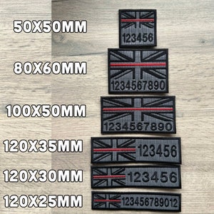 Custom Thin Red Emergency Services Name Patch Personalised Hook Backed