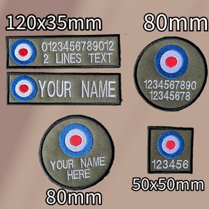 RAF Olive Air Force Name Tape Identifier Badge Patch Embroidered & Personalised
