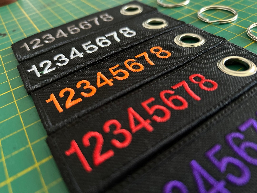 100x30mm Personalised Key Rings Custom Tactical Name Biker Keys Number