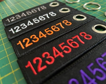 100x30mm Personalised Key Rings Custom Tactical Name Biker Keys Number Plate Tag Bag NEW