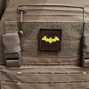 Bat Man Morale Patch 50x50mm Hook or Sew On Backing