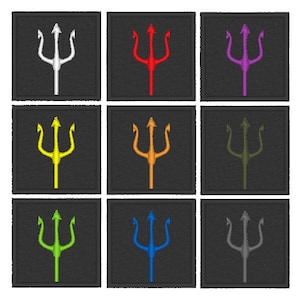 Trident Morale Patch 50x50mm Hook Or Sew On Backing Tactical Badge UK Made