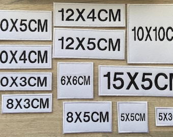 Embroidery Name Patches Various Sizes Premium Quality Sew On Patch White