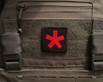 RED ARV STAR Police Morale Patch 50x50mm Hook or Sew On Backing