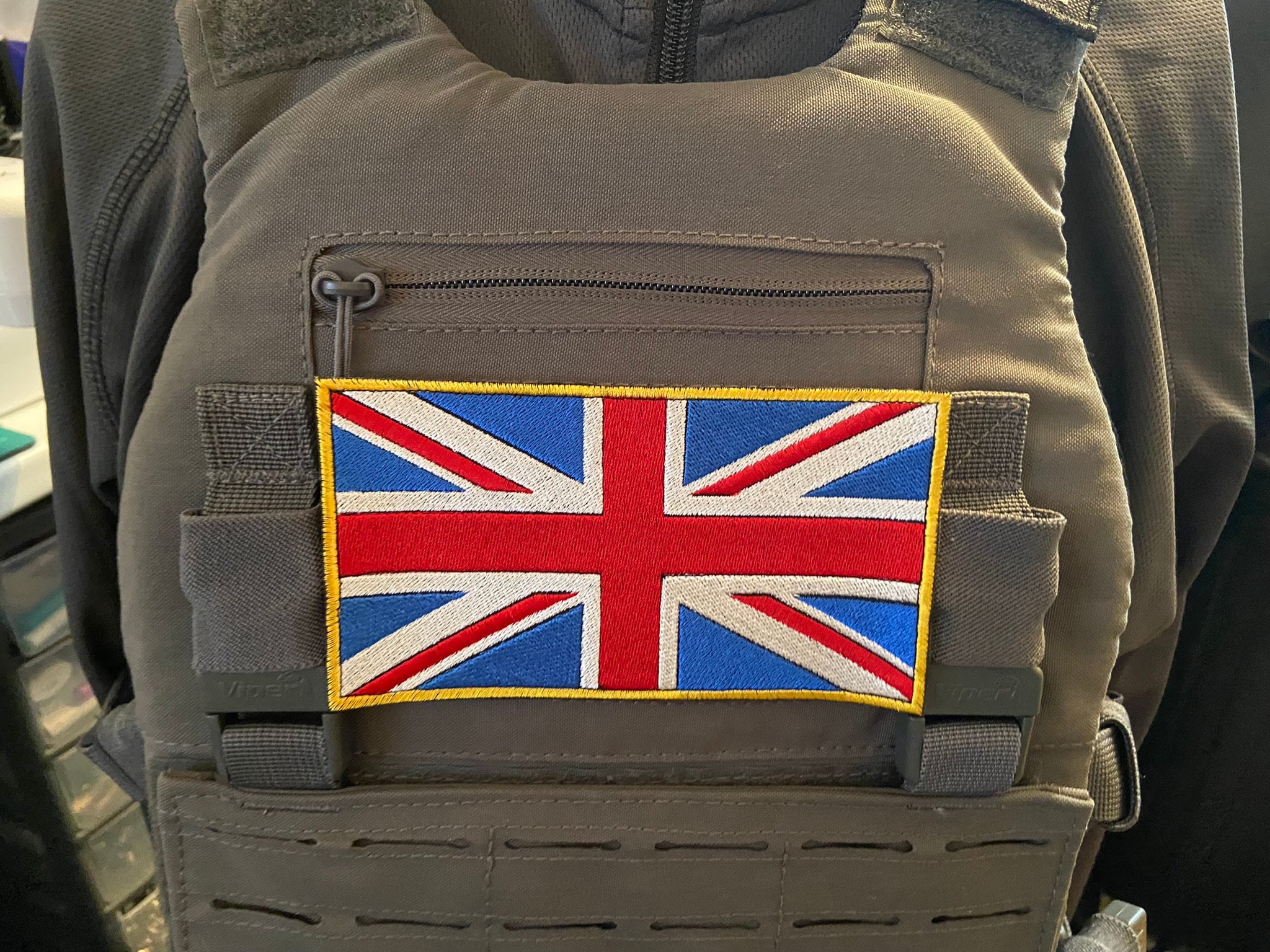 Large 150x80mm British Union Flag With Hook Backing Morale Patch Tactical Army - Foto 3
