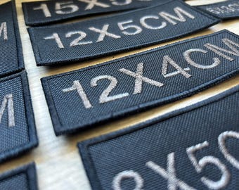 METALLIC GREY Embroidery Name Patches Various Sizes Premium Quality Sew On Patch
