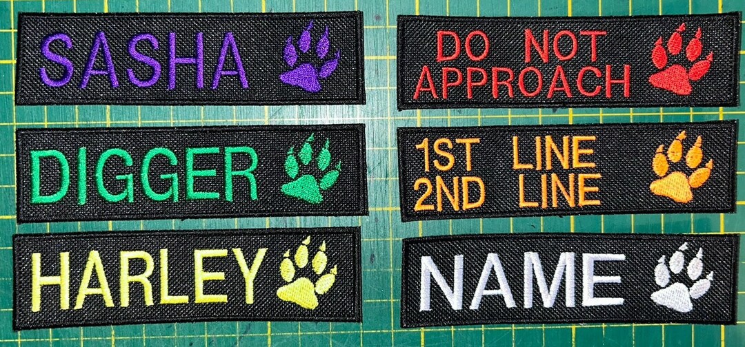 Personalised Dog Name ID Badge 160x50mm Julius K9 LARGE Harness Dog Pet ...