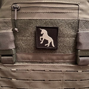 Unicorn Morale Patch 50x50mm Hook or Sew On Backing