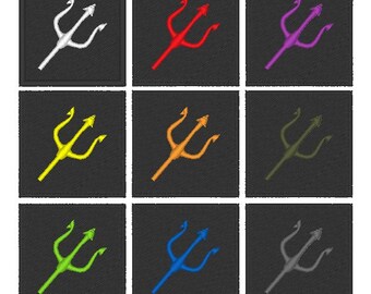 トライデント アングル モラル パッチ 50 x 50 mm フックまたは縫い付け裏地 タクティカル バッジ 英国製
