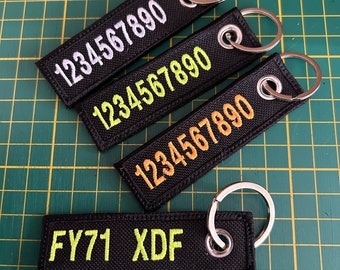 Personalised Key Rings Custom Tactical Name Biker Keys Number Plate Tag Bag NEW Design
