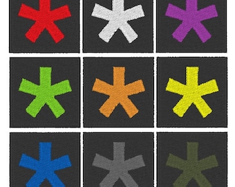ARV アスタリスク モラル パッチ 50 x 50 mm フックまたは縫い付け式 裏地付き タクティカル バッジ 英国製