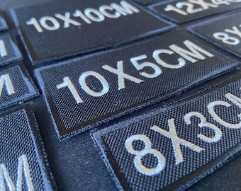 Toppa ricamata con nome in argento metallizzato, varie dimensioni, toppa da cucire di qualità premium