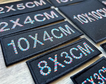 Rainbow Text Embroidery Name Patches Various Sizes Premium Quality Sew On Patch