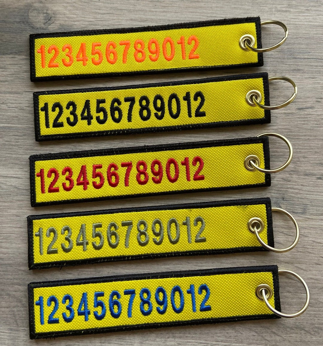Personalised Key Rings Custom Tactical Name Biker Keys Number Plate Tag