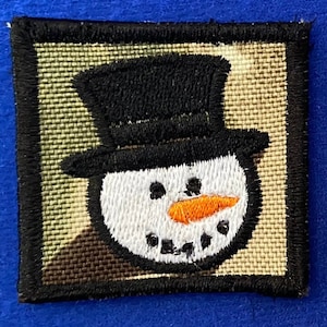 Snowman Christmas Multicam Army MTP Patch Glow In Dark Morale Patch Hook Back New