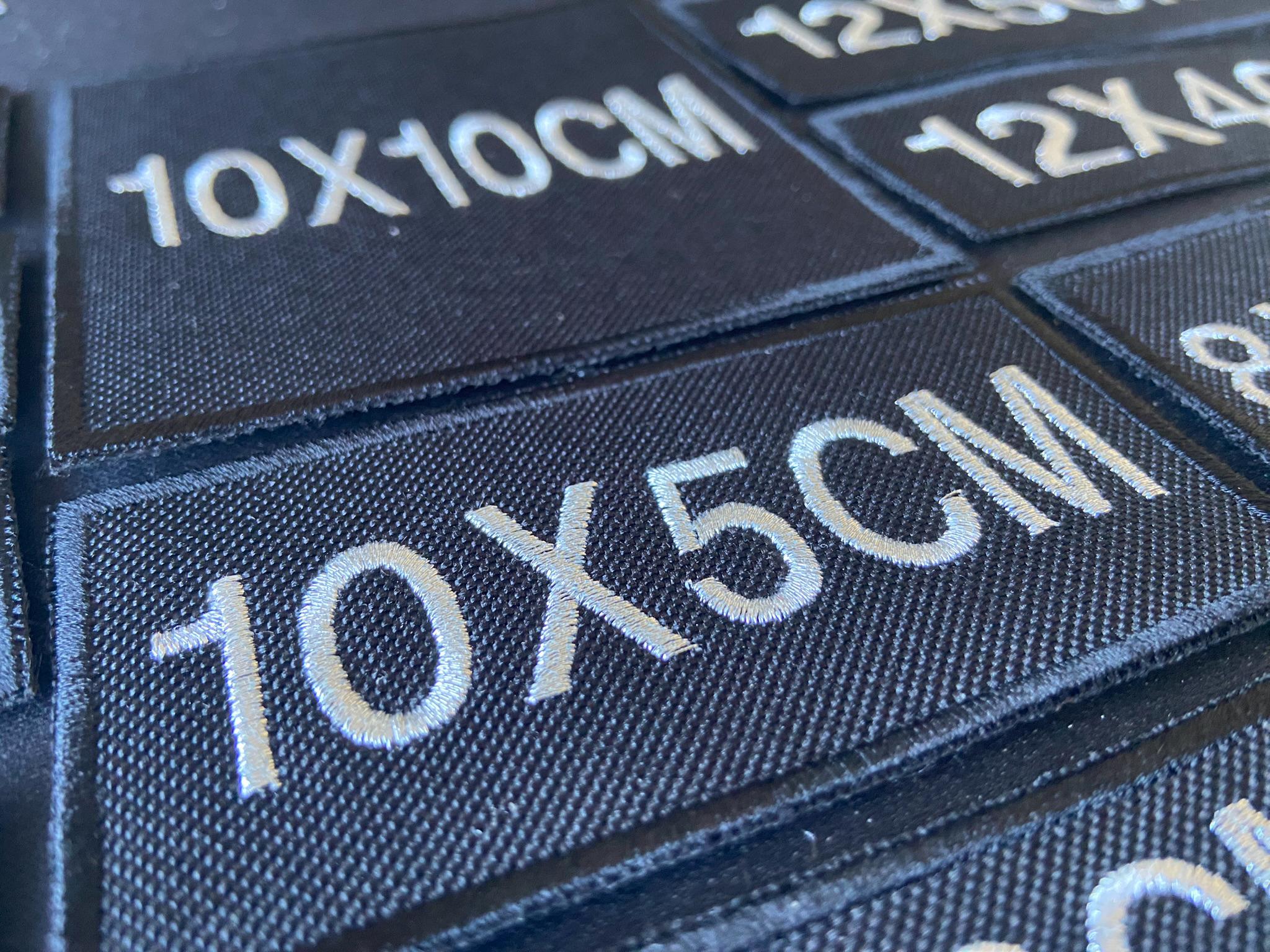 METALLIC SILVER Embroidery Name Patches Various Sizes Premium Quality ...