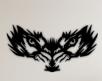 Arte de pared de metal con retrato de lobo: decoración rústica de vida silvestre, arte de pared de metal con ojos de lobo, decoración de retrato de lobo, decoración rústica de cabaña