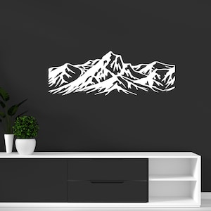 Arte de pared de metal de montaña blanca, Decoración de pared de metal de montaña, Regalo de montañista, Arte de pared de naturaleza, Colgante de pared de montaña, Decoración del hogar Belleza natural
