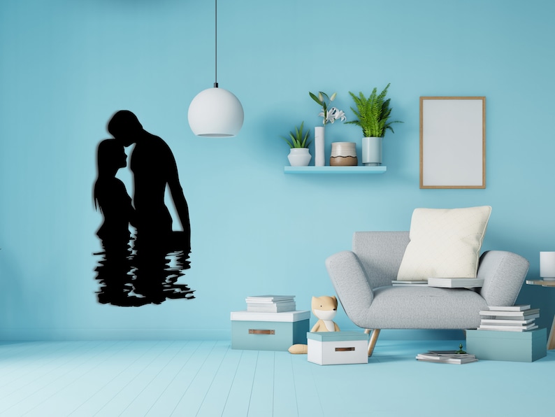 Couple Metal Wall Art, Metal Wall Sculpture for Lovers, Metal Wall