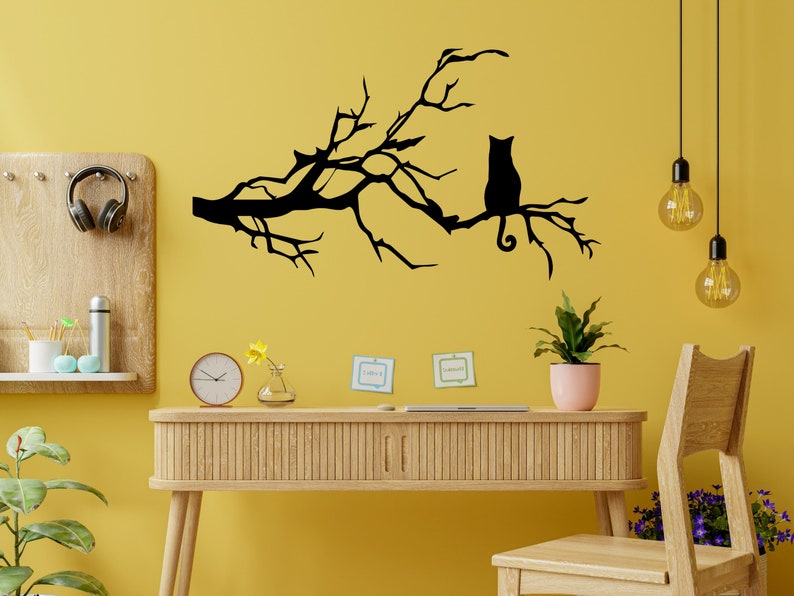 Cat Decor Metal Wall Decor Cat Wall Art Bedroom Decor Etsy