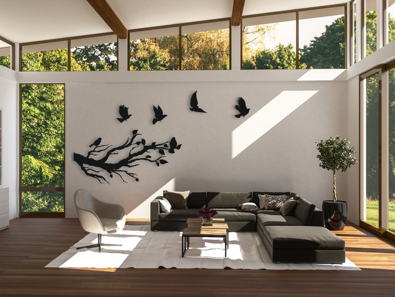 Metal Wall Decor, Living Room Wall Art, Flying Birds Wall Art, Birds on