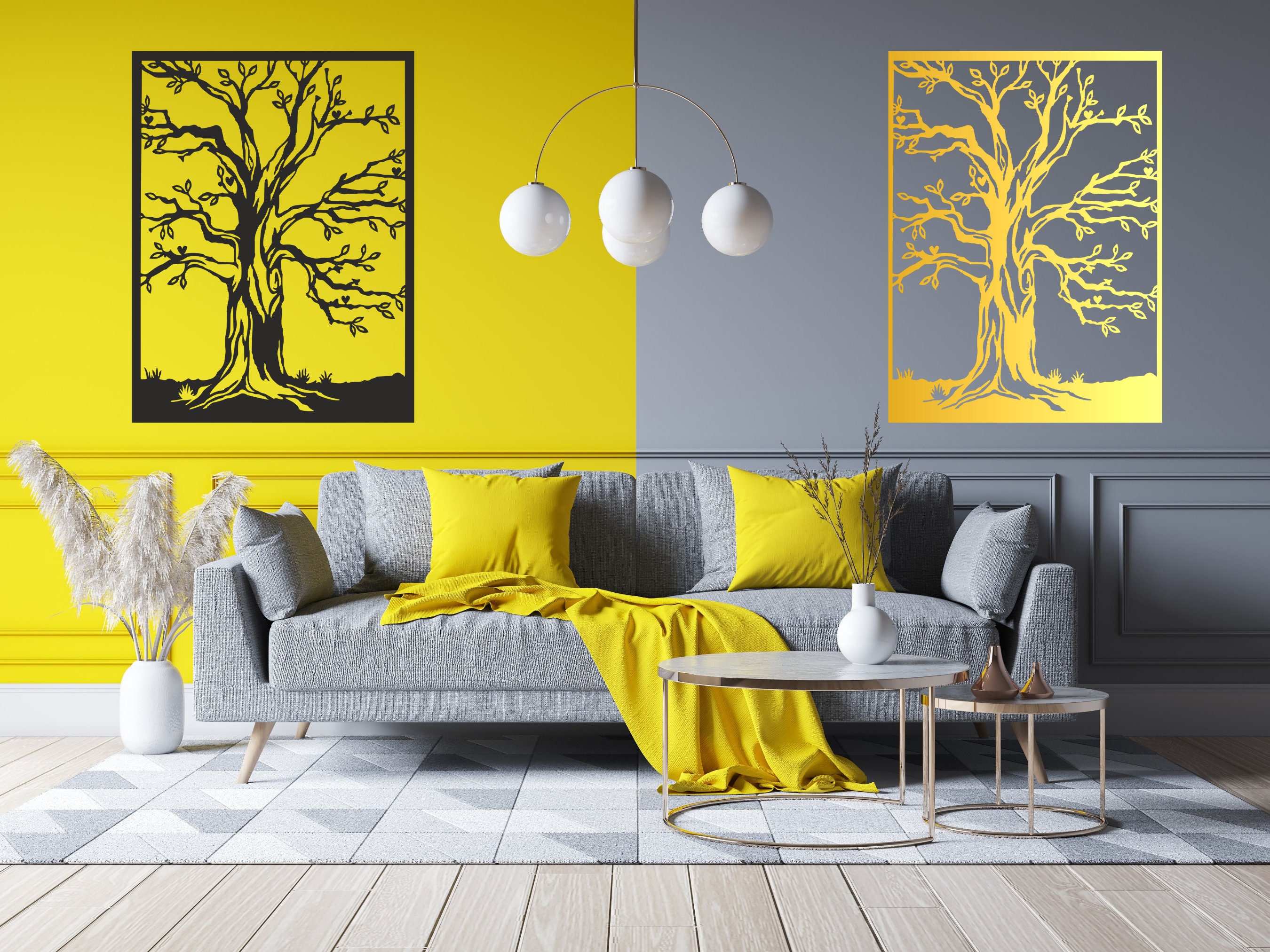 Metal Winter Tree Decor, Autumn Tree Wall Art, Tree Wall Decor, Metal