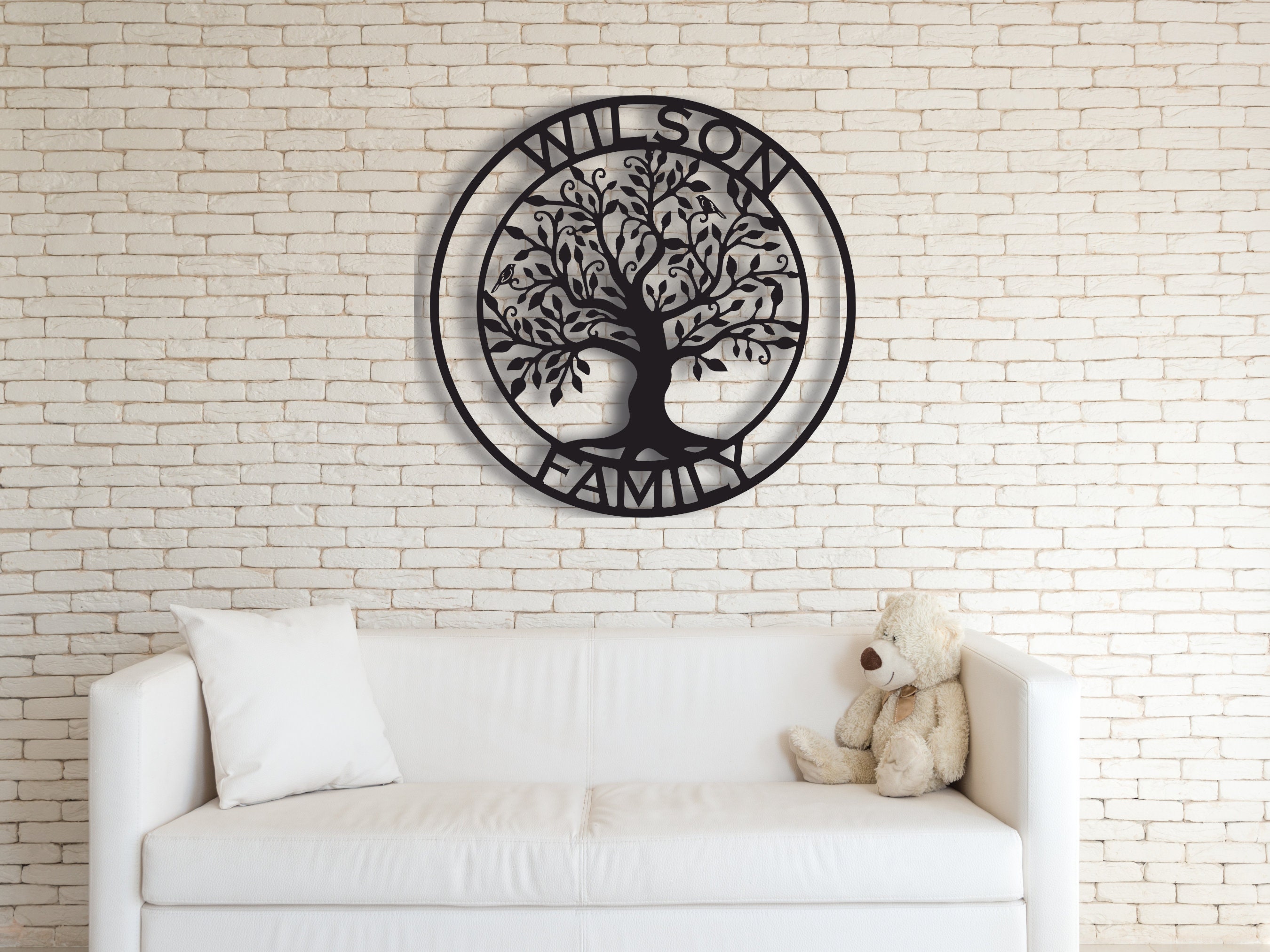 Custom Family Tree Metal Wall Art: Personalized Name Sign - Etsy