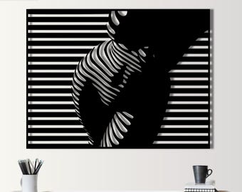 Metal Woman Body Wall Art: Contemporary Silhouette Sculpture
