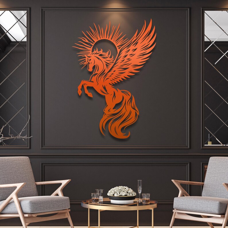 Pegasus Metal Wall Art: Mythical Winged Horse Sculpture - Etsy