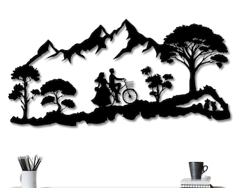 Décoration murale en métal pour VTT : décoration d'intérieur aventure