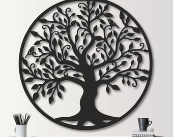 Large Tree of Life Metal Wall Art: Family Tree Decor, Modern Family Tree Metal Plaque, Meaningful Home Decor Piece