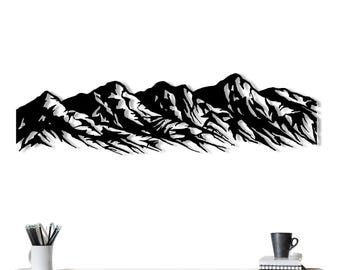 Metal Mountain Range Wall Art: Minimalist Wilderness Decor