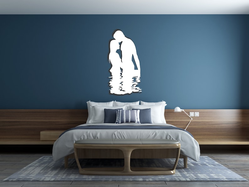 Couple Metal Wall Art, Metal Wall Sculpture for Lovers, Metal Wall