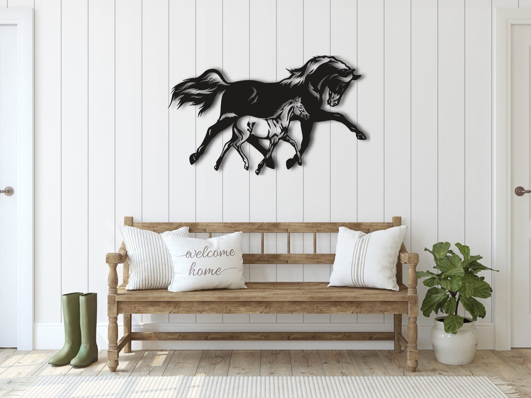 Metal Wall Art Metal Horse Decor Ranch Decor Wall Hangings Etsy