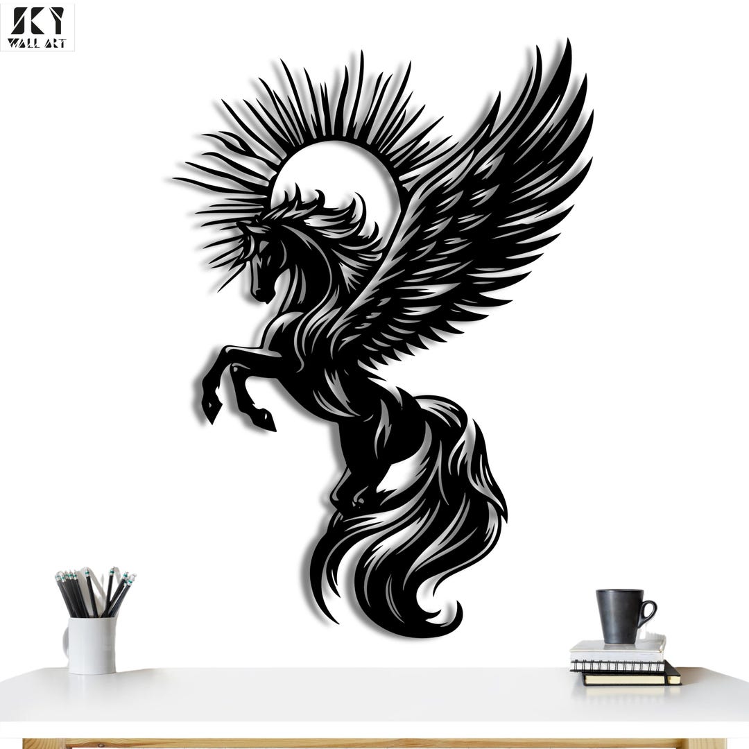 Pegasus Metal Wall Art: Mythical Winged Horse Sculpture - Etsy