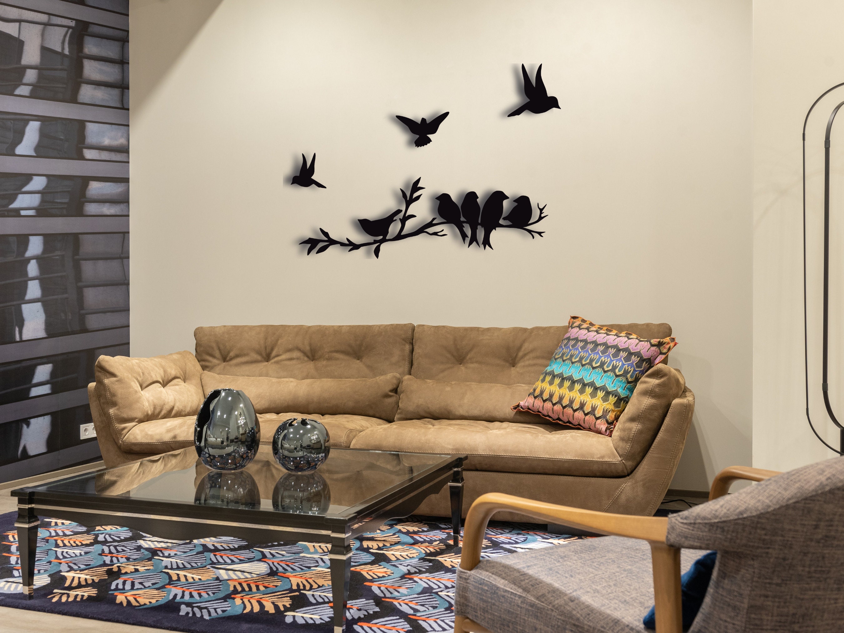 Birds on Branch Wall Art Living Room Wall Art Interior - Etsy
