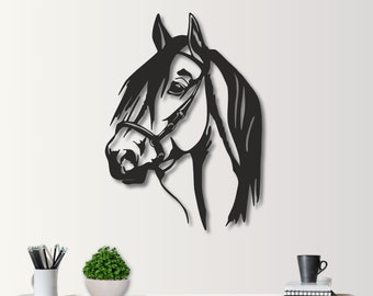 Metal Horse Head Wall Art: Ranch Decor, Equestrian Wall Decor, Modern Farmhouse Accent, Western Horse Head Wall Art, Gift for Horse Lovers