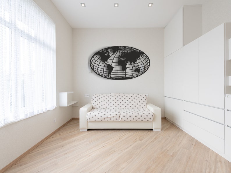 Metal Wall Art World Map Globe Wall Art Globe Wall Art Etsy