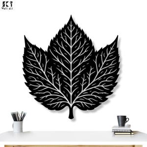 Decorative Leaf Metal Art, Steel Leaf Wall Hanging for Modern Interiors, rge Modern Nature Art for Living Room or Entryway, Leaf Metal Wall