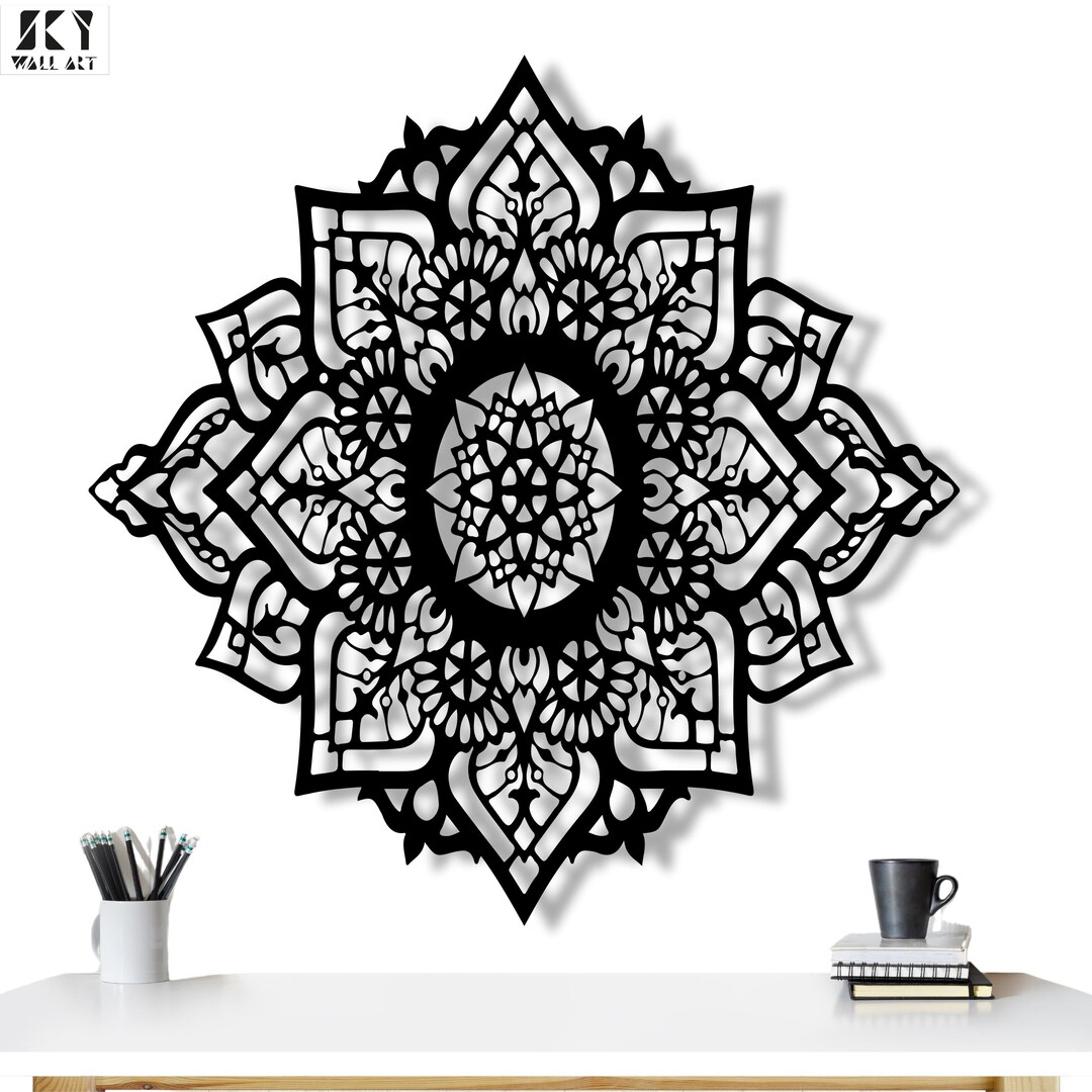 Mandala Metal Wall Art, Large Boho Metal Mandala Art for Living Room ...