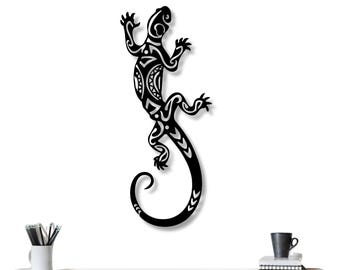 Lizard Metal Wall Art: Reptile Home Decor, Gecko Wall Hanging, Garden & Patio Wall Decoration, Decorative Metal Lizard Wall Art,Reptile Gift