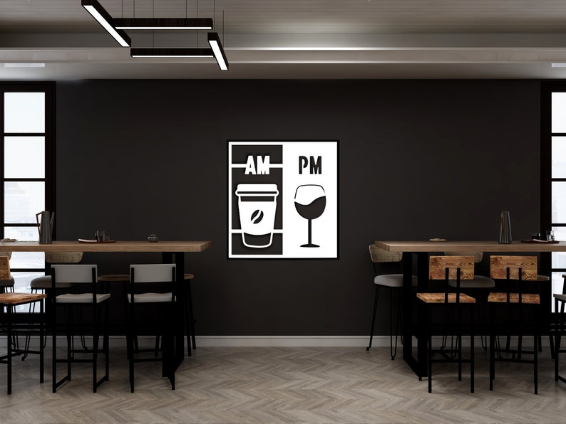 Metal Wall Art for Coffee and Wine Lovers, Coffee and Wine Theme